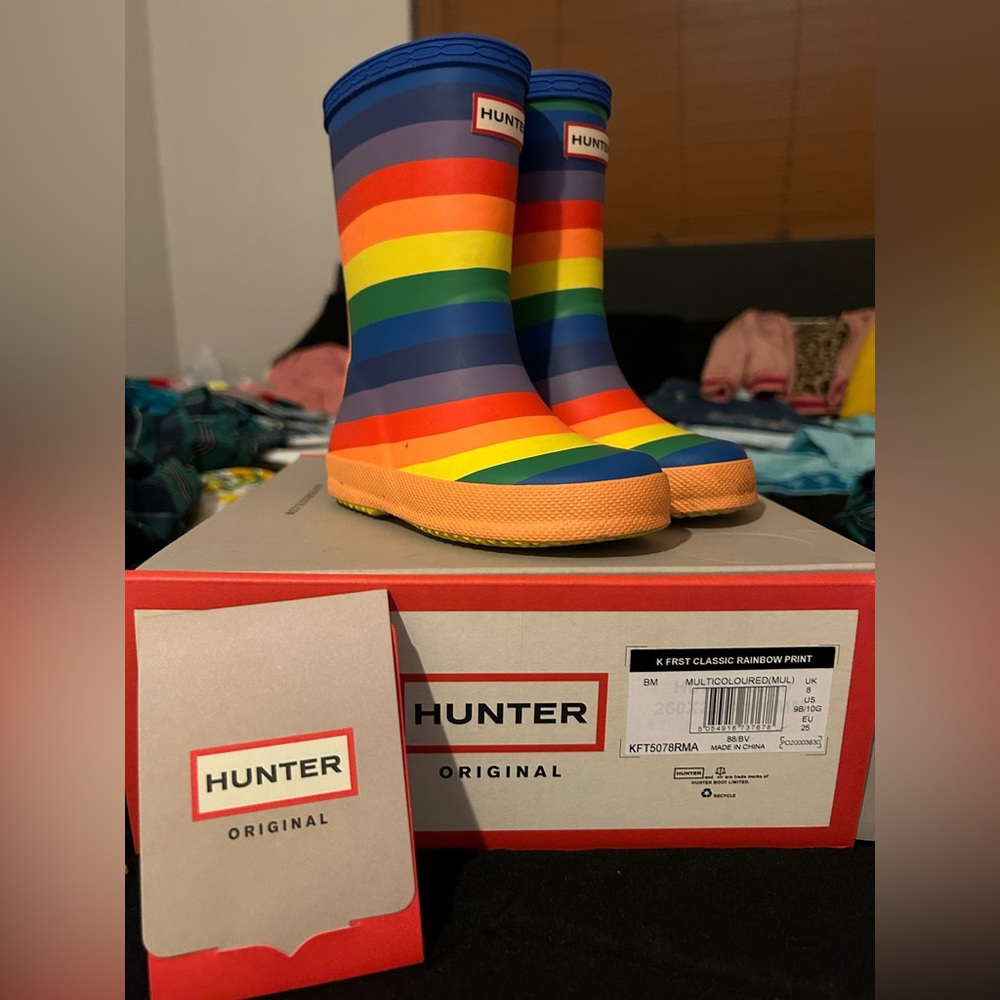 COPY - Authentic Hunter Rainbow Toddler Boots US9B/10G Great Condition
